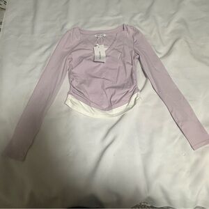 Urban Revivo Lilac and white Long Sleeve Women's Top size 4